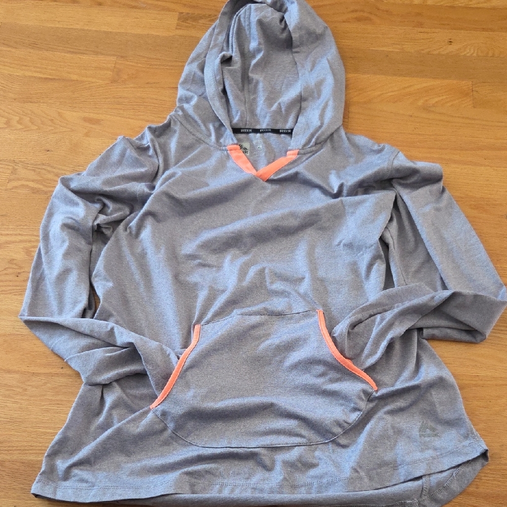 RBX Gray Hoodie with Orange Accents